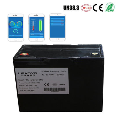 satın al Bluetooth uygulaması ile Akıllı Lityum İyon Tekne Aküsü 12v 80Ah Derin Döngü Lifepo4 Deniz Aküleri çevrimiçi üretim
