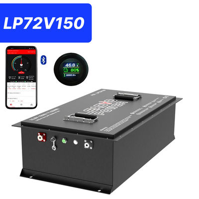 72V 150Ah 76.8V 250Amp Akıllı LiFePO4 LCD ve Bluetooth ile golf arabası pil