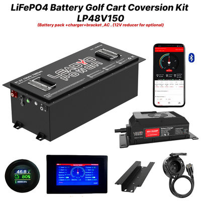 48V 150Ah 51.2V LiFePO4 Lityum Golf Araba Bataryası Değiştirme Kits 250Amp Sürekli çıkış, 520A/20S