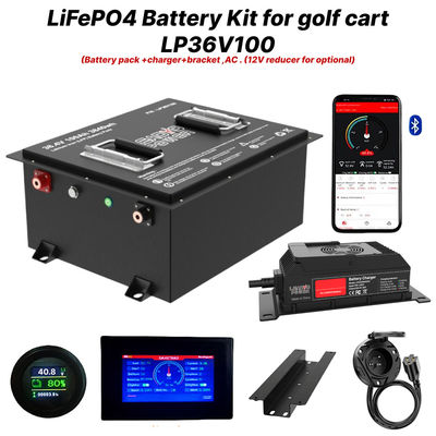 36V 100Ah 200Amp 36.8V Bluetooth LiFePO4 Lityum Golf Araba Pil Değiştirme Kiti