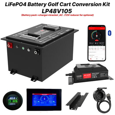 satın al 48V 105Ah 51.2V2 250Amp LiFePO4 Golf Arabası Pil Değiştirme Paketi, 5 Yıllık Garanti çevrimiçi üretim