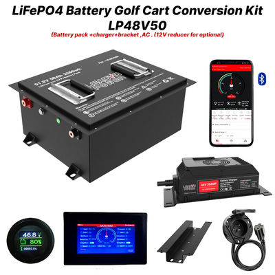 48V 50Ah 51.2V2 150Amp LiFePO4 Golf Arabası Pil Değiştirme Paketi, 5 Yıllık Garanti