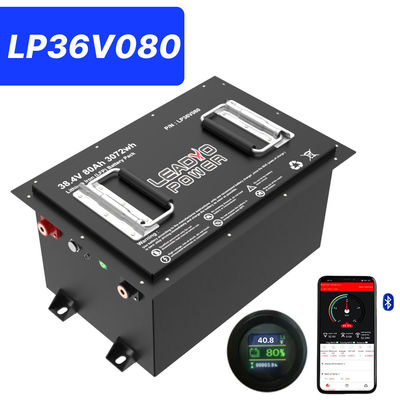 36V 80Ah 150Amp (36.8V) Bluetooth LiFePO4 Lityum Golf Araba Pil w/h LCD Ekran & Bluetooth